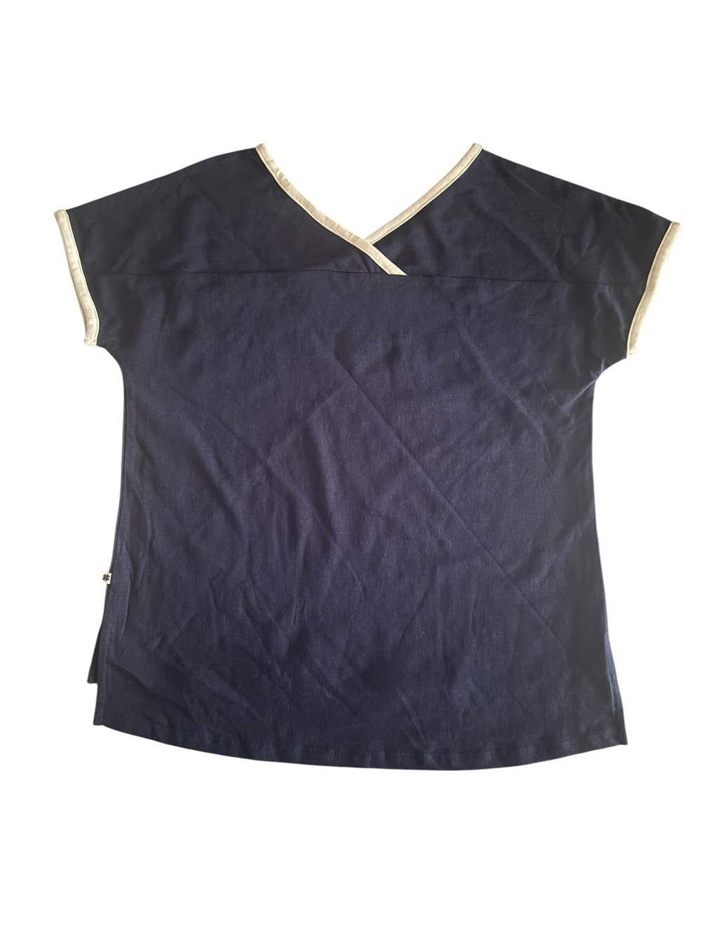 NWT Lucky Brand Girls Graphic Tee Boho Retro Chic Navy V-Neck Short Sleeve Top M - Picture 2 of 3